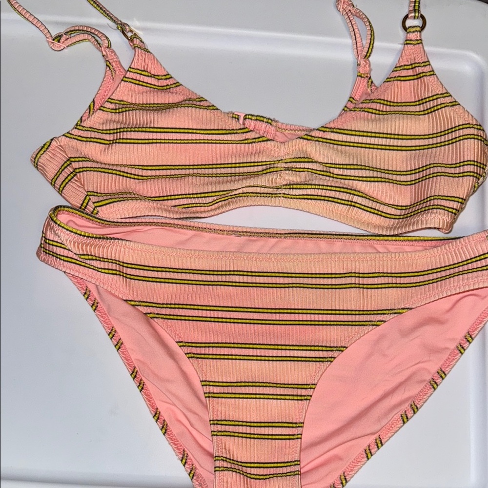 Striped Pink Bikini Set